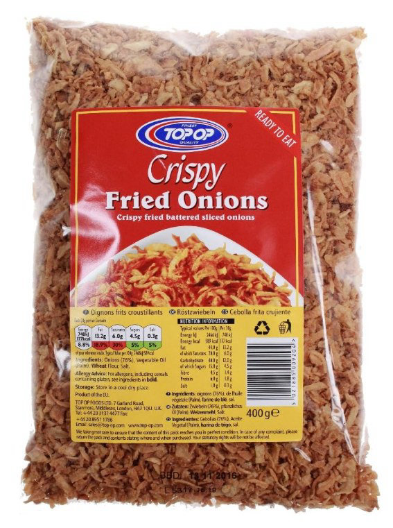 Top-Op Crispy Fried Onions Packet 400g