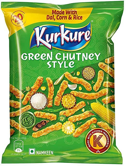 KurKure Green Chutney Style 68g (Pack of 30)