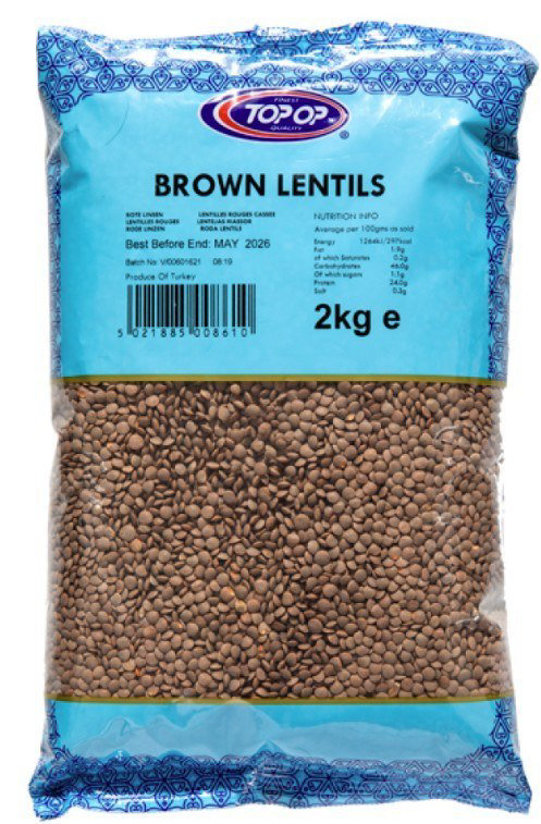 Top-Op Premium Brown Lentils (Brown Masoor) 2kg