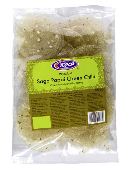 Top-Op Sago Papdi - Green Chilli 200g