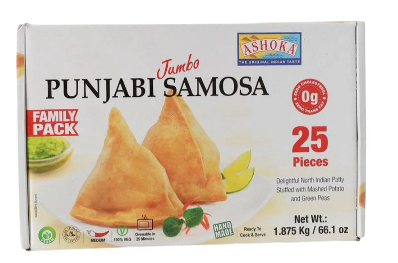 Ashoka Frozen Jumbo Punjabi Samosas (25 Pieces)