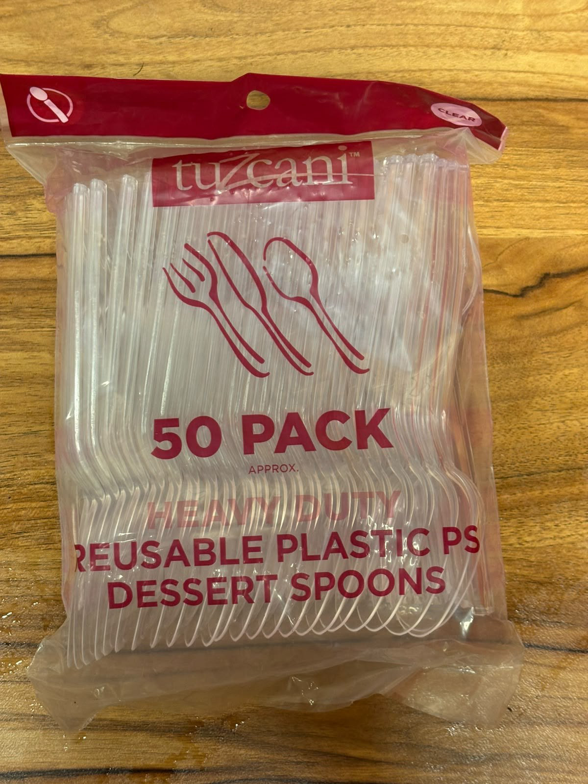 Tuzcani Reuseable plastic ps dessert spoons 50 N
