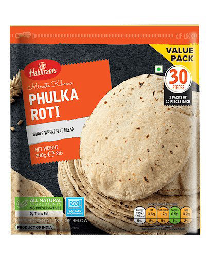Haldiram’s Frozen Phulka Roti (Family Pack) 900g