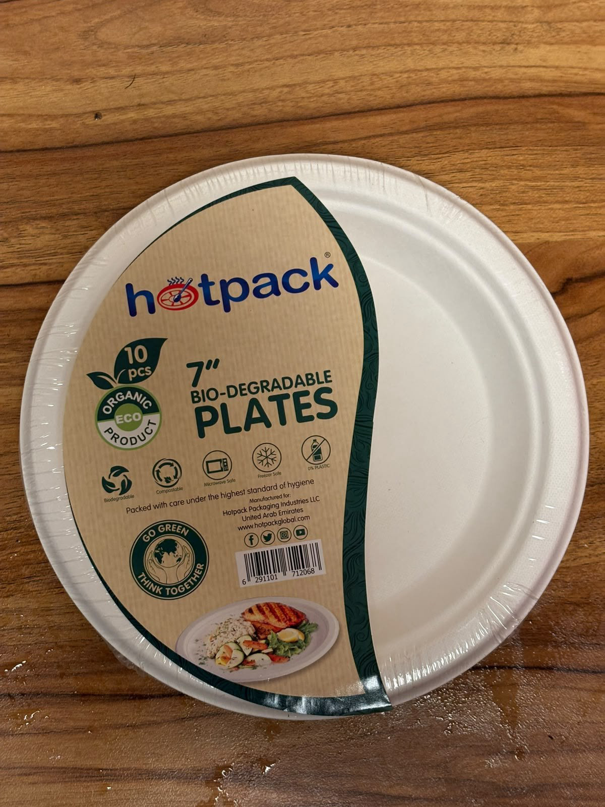 Hotpack 7" biodegradable plates 10 N