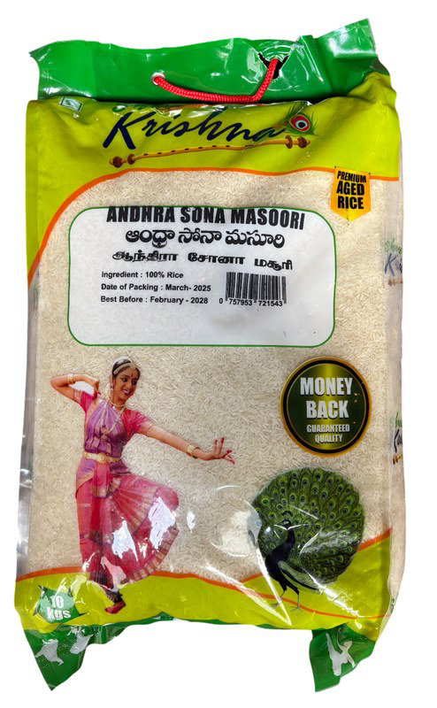 Shree Krishna Premium Andhra Sona Masoori Rice 10kg