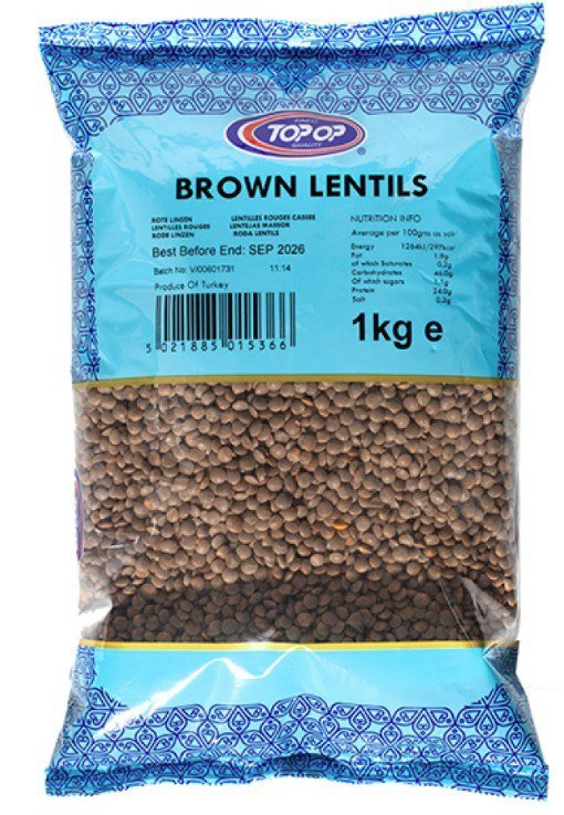 Top-Op Premium Brown Lentils (Brown Masoor) 1kg