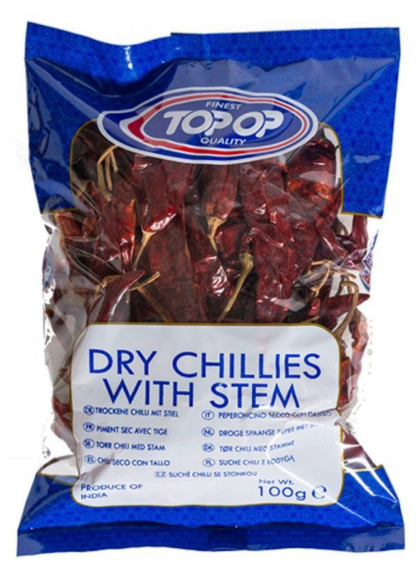Top-Op Whole Red Long Chillies (with stem) 100g