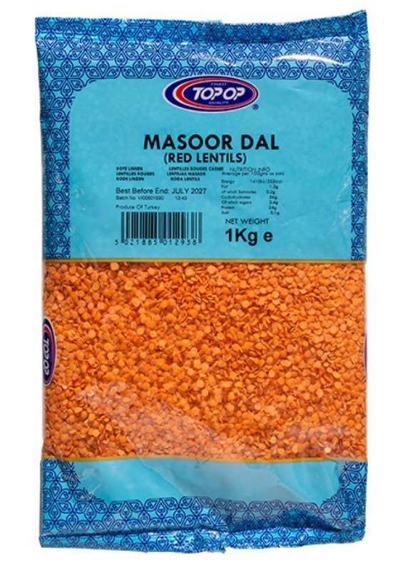 Top-Op Premium Masoor Dall (Red Lentils) 1kg