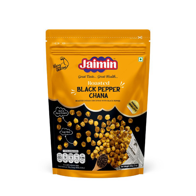 Jaimin Roasted Chana - Black Pepper 200g