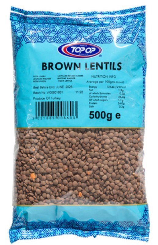 Top-Op Premium Brown Lentils (Brown Masoor) 500g