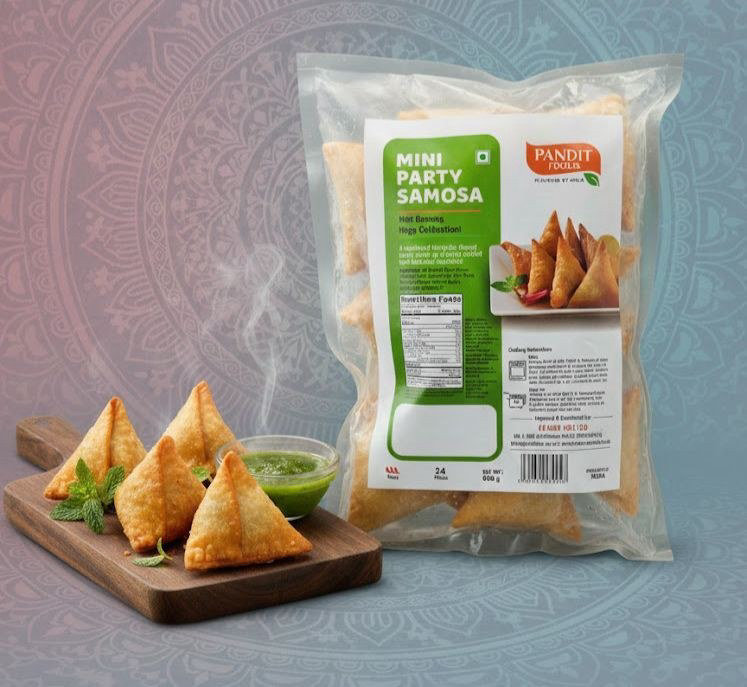 Pandit Foods Frozen Mini Party Samosas (24 Pieces)