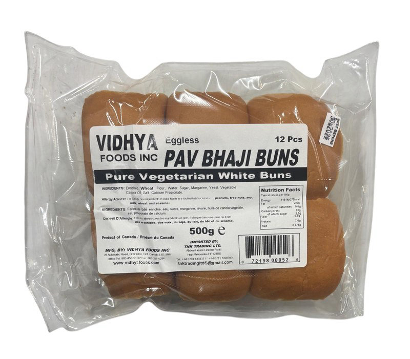 Vidhya Foods Pav Bhaji Buns (12 pieces) 500g